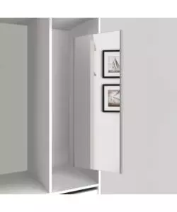 SPECCHIO ESTRAIBILE DA ARMADIO CON FINITURA GRIGIO METALLIZZATO, 340X1000 MM